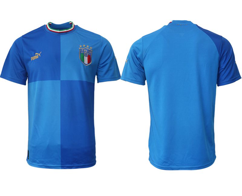 Men 2022 World Cup National Team Italy home aaa version blue blank Soccer Jerseys
